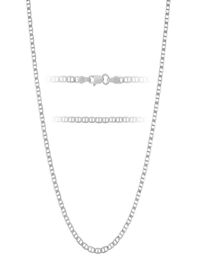 KISPER Silver Chain for Men Women - 925 Sterling Silver Italian Figaro Mariner Curb Chain Necklace for Men - Made in Italy - Image 1